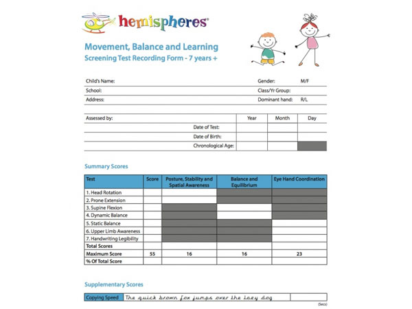 New Screening Tool and Movement Programme For Schools